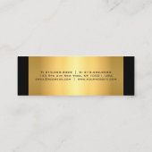 Minimalistisch Professional Modern Black en Gold Mini Visitekaartje (Achterkant)
