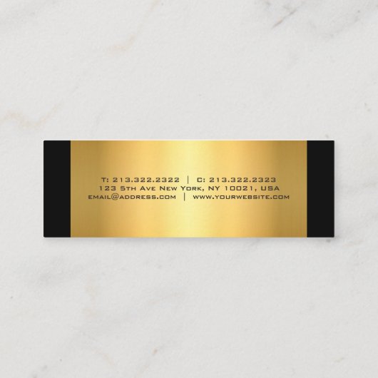 Minimalistisch Professional Modern Black en Gold Mini Visitekaartje (Achterkant)