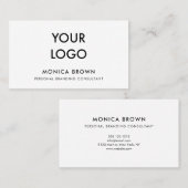 Minimalistisch Professional Modern Logo White Visitekaartje (Voorkant / Achterkant)