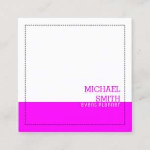 Minimalistisch Professional Modern White Magenta Vierkante Visitekaartje