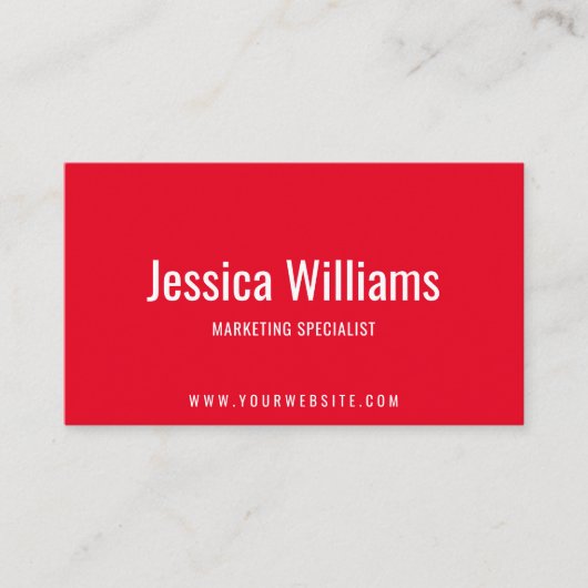 Minimalistisch  Professional Red Visitekaartje (Voorkant)