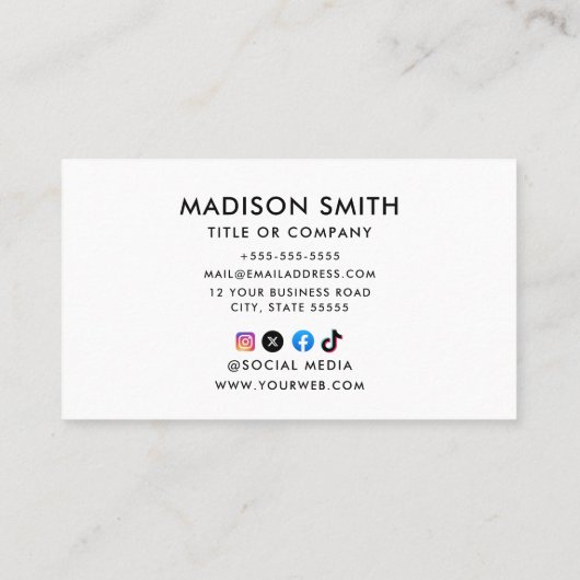 Minimalistisch Professioneel Bedrijf Logo QR Code Visitekaartje (Achterkant)