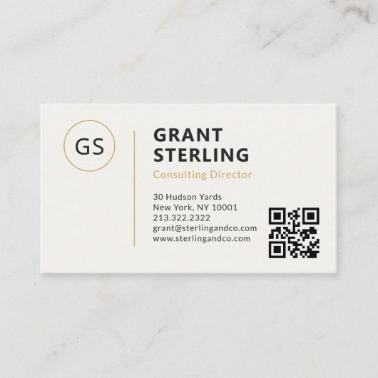Minimalistisch Professioneel Bedrijf QR Code Moder Visitekaartje (Voorkant)