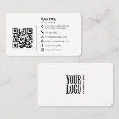 Minimalistisch professioneel bedrijfslogo QR-code Visitekaartje (Voorkant / Achterkant)