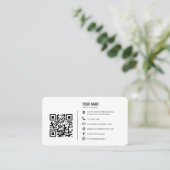 Minimalistisch professioneel bedrijfslogo QR-code Visitekaartje (Staand voorkant)