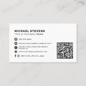 Minimalistisch professioneel bedrijfslogo QR-code  Visitekaartje (Achterkant)