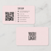 Minimalistisch professioneel bedrijfslogo QR-code Visitekaartje (Voorkant / Achterkant)