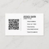 Minimalistisch professioneel bedrijfslogo QR-code Visitekaartje (Achterkant)