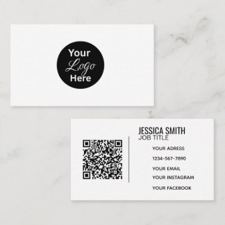 Minimalistisch professioneel bedrijfslogo QR-code Visitekaartje