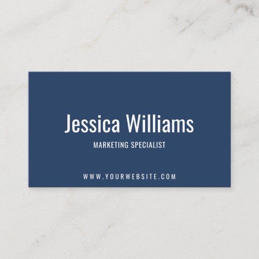 Minimalistisch  Professioneel Blauw Visitekaartje (Voorkant)