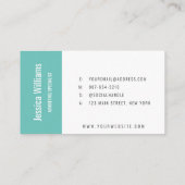 Minimalistisch  Professioneel Blauwgroen Visitekaartje (Achterkant)