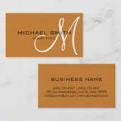Minimalistisch professioneel Bronze Monogram Visitekaartje (Voorkant / Achterkant)