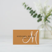 Minimalistisch professioneel Bronze Monogram Visitekaartje (Staand voorkant)