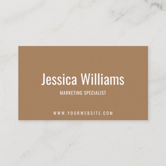 Minimalistisch  Professioneel Bruin Visitekaartje (Voorkant)