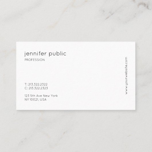 Minimalistisch Professioneel Elegant Eenvoudig Bed Visitekaartje (Achterkant)