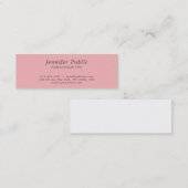 Minimalistisch Professioneel Elegant Roze Mini Visitekaartje (Voorkant / Achterkant)