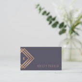 Minimalistisch professioneel geometrisch monogram visitekaartje (Staand voorkant)