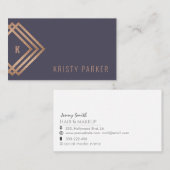 Minimalistisch professioneel geometrisch monogram visitekaartje (Voorkant / Achterkant)
