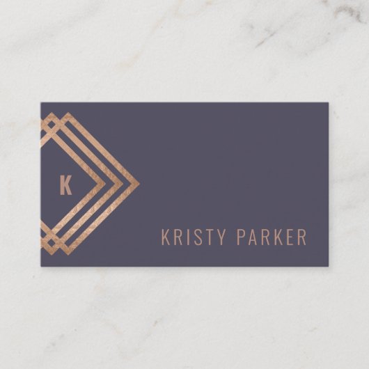 Minimalistisch professioneel geometrisch monogram visitekaartje (Voorkant)