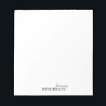 Minimalistisch professioneel gepersonaliseerd kant notitieblok<br><div class="desc">Elegant modern,  minimalistisch typografie-design in zwart-wit,  eenvoudig en stijlvol. geweldig professioneel gepersonaliseerd kantoorbenodigdheden. Alle overeenkomende stukken in collectie bekijken</div>