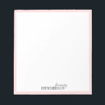 Minimalistisch professioneel gepersonaliseerd kant notitieblok<br><div class="desc">Elegant modern,  minimalistisch typografie-naamontwerp met kleurbewerkbare,  lichtroze rand,  eenvoudig en stijlvol. geweldig professioneel gepersonaliseerd kantoorbenodigdheden. Alle overeenkomende stukken in collectie bekijken</div>