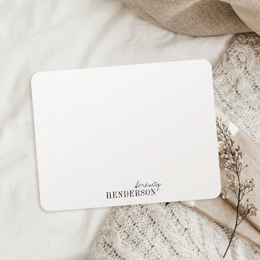 Minimalistisch professioneel gepersonaliseerd kant notitiekaartje