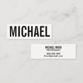 Minimalistisch professioneel gewaagd modern visite mini visitekaartje (Voorkant / Achterkant)