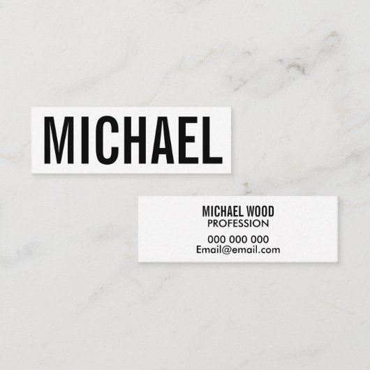 Minimalistisch professioneel gewaagd modern visite mini visitekaartje (Voorkant / Achterkant)