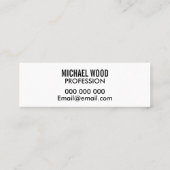 Minimalistisch professioneel gewaagd modern visite mini visitekaartje (Achterkant)