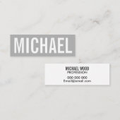 Minimalistisch professioneel gewaagd modern visite mini visitekaartje (Voorkant / Achterkant)
