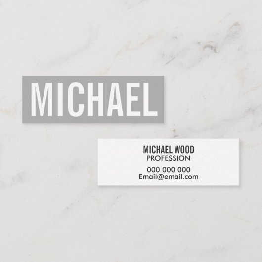 Minimalistisch professioneel gewaagd modern visite mini visitekaartje (Voorkant / Achterkant)