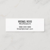 Minimalistisch professioneel gewaagd modern visite mini visitekaartje (Achterkant)