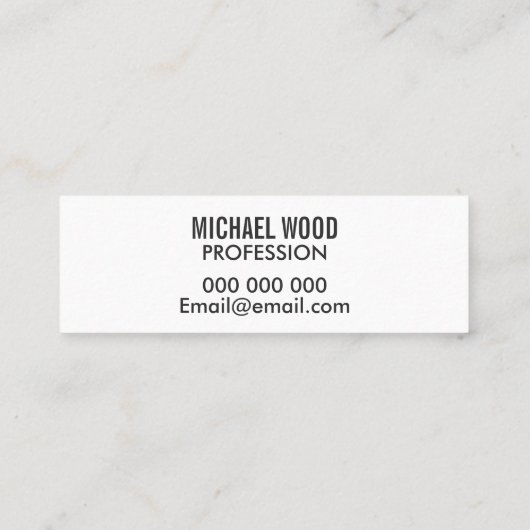Minimalistisch professioneel gewaagd modern visite mini visitekaartje (Achterkant)