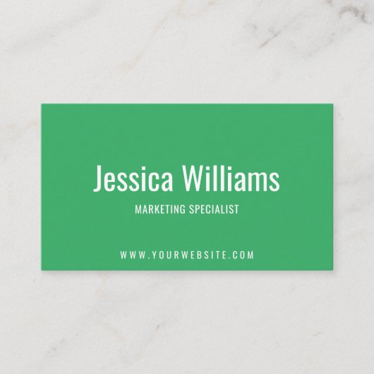 Minimalistisch  Professioneel Groen Visitekaartje (Voorkant)