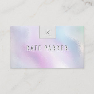 Minimalistisch professioneel holografisch monogram visitekaartje