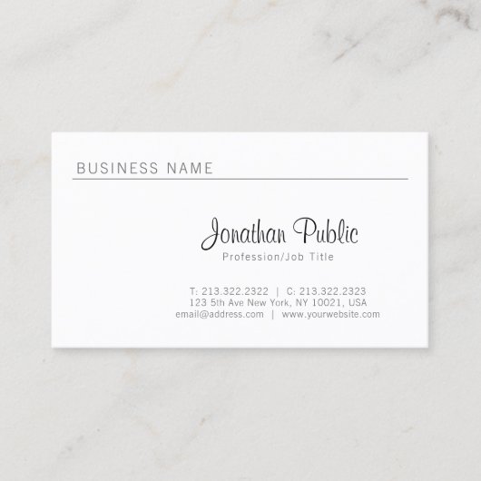 Minimalistisch professioneel laagje visitekaartje (Voorkant)