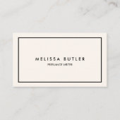 Minimalistisch professioneel legant beige visitekaartje (Voorkant)