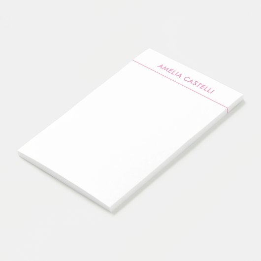 Minimalistisch professioneel lichtroze wit post-it® notes (Schuin)
