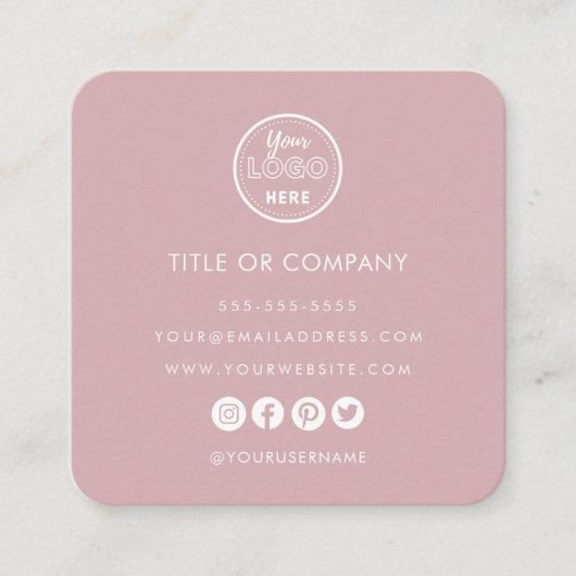 Minimalistisch Professioneel Logo Code Stoffig Roo Vierkante Visitekaartje (Voorkant)