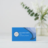 Minimalistisch Professioneel Logo, QR Code Blauw Visitekaartje (Staand voorkant)
