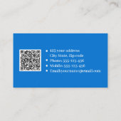 Minimalistisch Professioneel Logo, QR Code Blauw Visitekaartje (Achterkant)