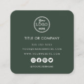 Minimalistisch Professioneel Logo QR Code Forest G Vierkante Visitekaartje (Voorkant)