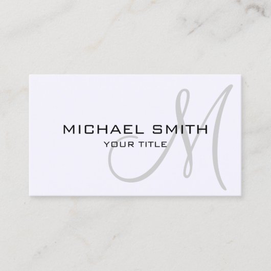 Minimalistisch professioneel magnolia monogram visitekaartje (Voorkant)