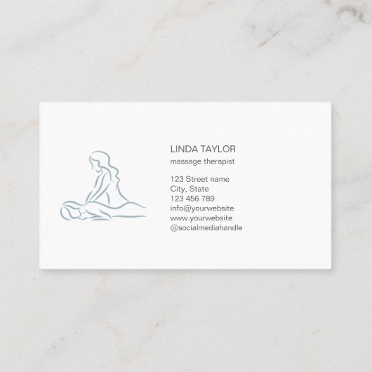 Minimalistisch professioneel massagetherapeutisch visitekaartje (Achterkant)