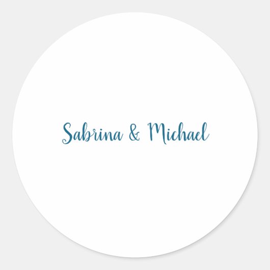 Minimalistisch Professioneel Modern Eenvoudig Blau Ronde Sticker (Voorkant)