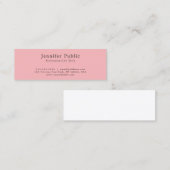 Minimalistisch Professioneel Modern Elegant Roze Mini Visitekaartje (Voorkant / Achterkant)