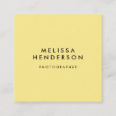 Minimalistisch professioneel modern geel vierkante visitekaartje (Voorkant)