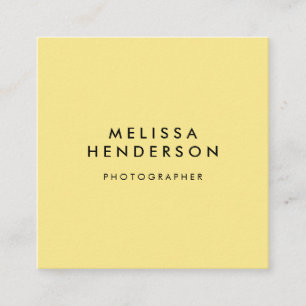 Minimalistisch professioneel modern geel vierkante visitekaartje