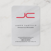 Minimalistisch professioneel modern grijs rood mon visitekaartje (Voorkant)