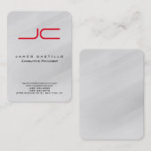 Minimalistisch professioneel modern grijs rood mon visitekaartje (Voorkant / Achterkant)